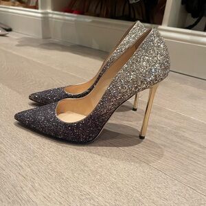 Jimmy Choo two toned glittery pump